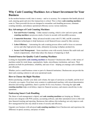 Cash counting machine