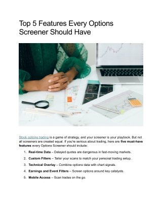 Top 5 Features Every Options Screener Should Have