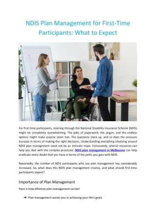 NDIS Plan Management for First-Time Participants_ What to Expect