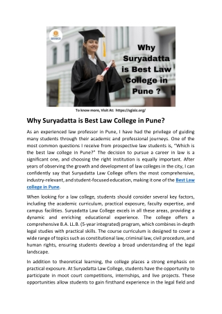 SGISLC: Best Law College In Pune