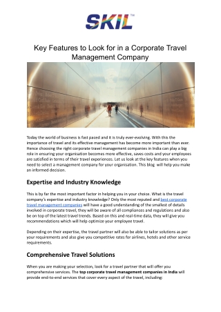 Key Features to Look for in a Corporate Travel Management Company