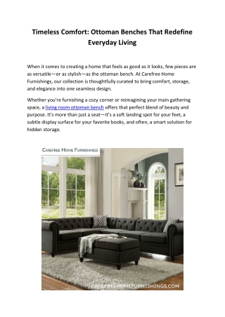 Elegant Ottoman Benches for Every Space | Carefree Home Furnishings