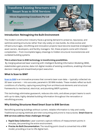 Introduction Reimagining the Built Environment With Scan To BIM Services