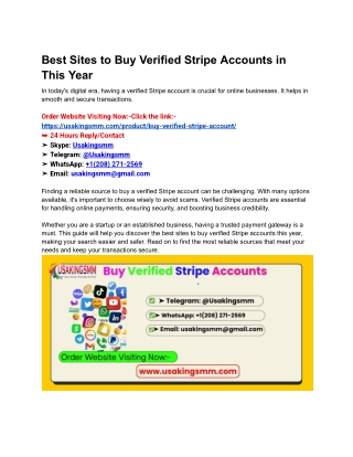 Best Sites to Buy Verified Stripe Accounts in This Year