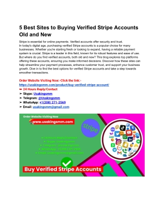 5 Best Sites to Buying Verified Stripe Accounts Old and New