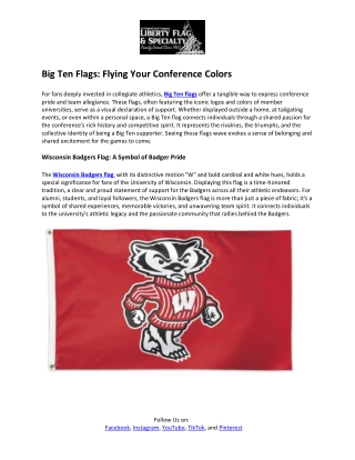 Liberty Flag & Specialty- Wisconsin Badgers Flag