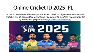 Online Cricket ID 2025 IPL