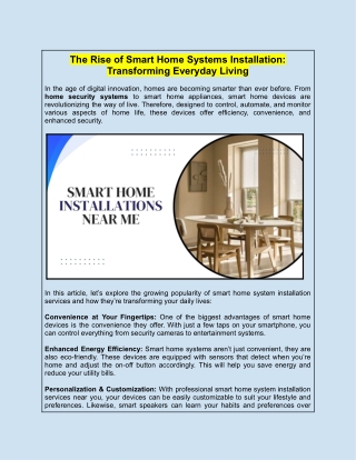 The Rise of Smart Home Systems Installation_ Transforming Everyday Living