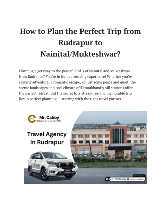 Travel Agency in Rudrapur - Mr. Cabby