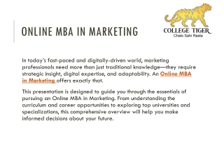 Online MBA in Marketing – Upgrade Your Skills & Accelerate Your Career