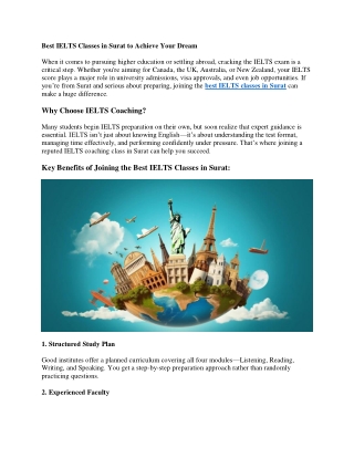 IELTS Classes in Surat – Your Path to Success