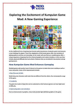 Exploring the Excitement of Kumpulan Game Mod: A New Gaming Experience