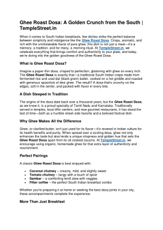 Ghee roast dosa