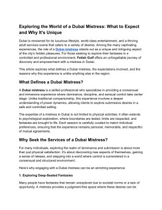 Guest Post Content 1 _ Exploring the World of a Dubai Mistress_ What to Expect and Why It’s Unique