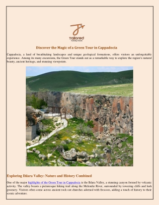 Discover the Magic of a Green Tour in Cappadocia