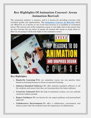 Animation Courses in Borivali