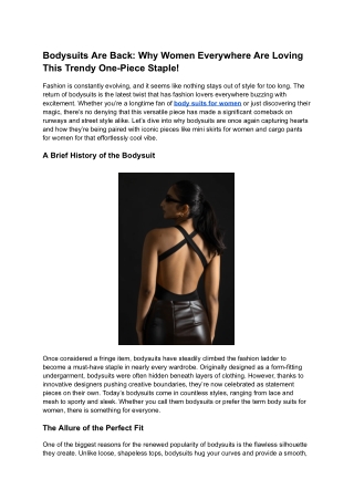 Bodysuits Are Back_ Why Women Everywhere Are Loving This Trendy One-Piece Staple