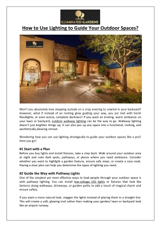 Illuminated Gardens - How to Use Lighting to Guide Your Outdoor Spaces