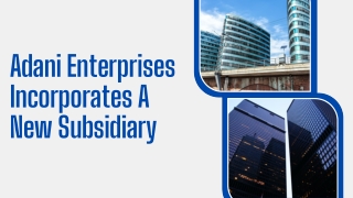 Adani Enterprises Incorporates A New Subsidiary