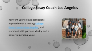 College Essay Coach Los Angeles
