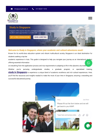 Study in Singapore for Indian Students | Panoptic Education Consultants
