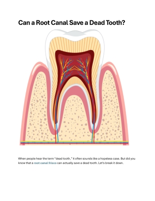 Can a Root Canal Save a Dead Tooth