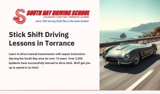 Stick Shift Driving Lessons in Torrance | South Bay Driving School