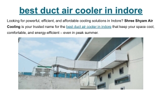 best duct air cooler in indore
