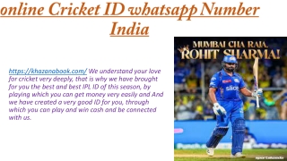 online Cricket ID whatsapp Number India