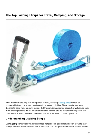 The Top Lashing Straps for Travel, Camping, and Storage