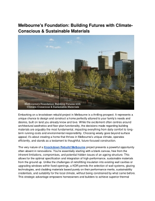 Melbourne's Foundation_ Building Futures with Climate-Conscious & Sustainable Materials