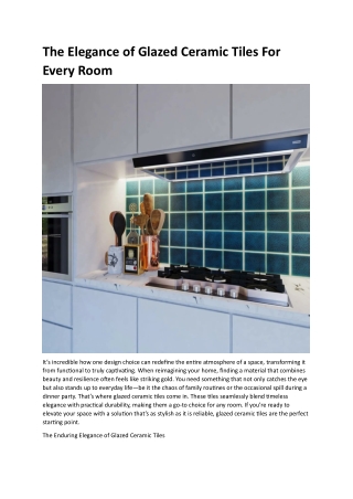 Glazed Ceramic Tiles