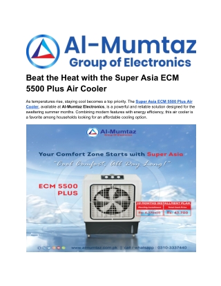 Beat the Heat with the Super Asia ECM 5500 Plus Air Cooler