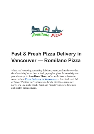 Pizza Delivery in Vancouver (2)
