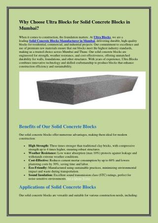 Solid Concrete Blocks in Mumbai