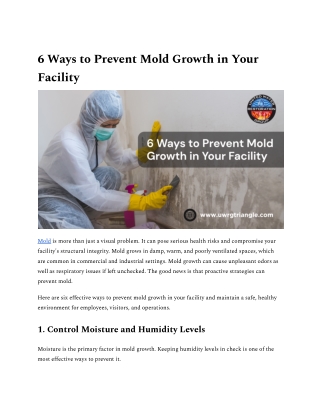 6 Ways to Prevent Mold Growth in Your Facility