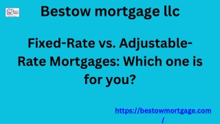 Fixed rate vs Adjustable rate