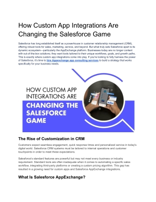 How Custom App Integrations Are Changing the Salesforce Game