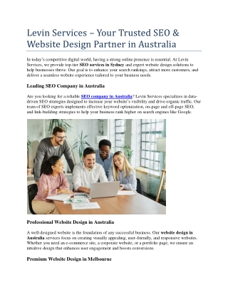 SEO Services in Australia