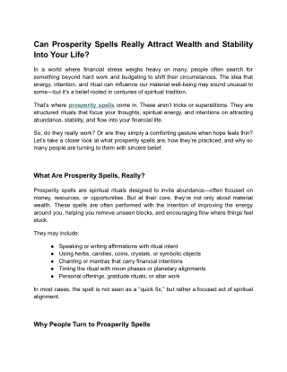 Can Prosperity Spells Really Attract Wealth and Stability Into Your Life (1)