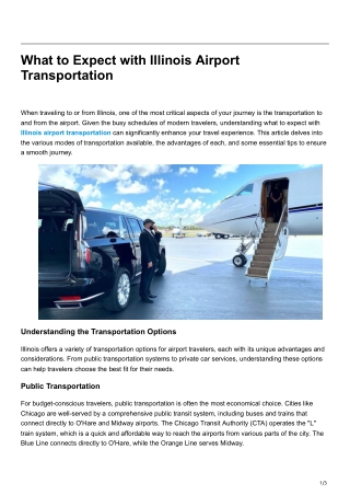What to Expect with Illinois Airport Transportation