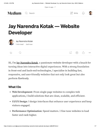 jay narendra kotak a website devloper