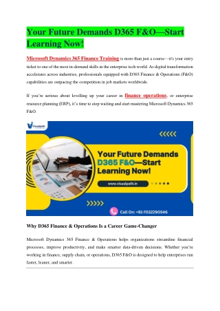 Microsoft Dynamics 365 Finance Training | D365 Training