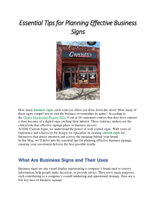 Essential Tips for Planning Effective Business Signs