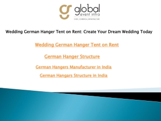 Wedding German Hanger Tent on Rent Create Your Dream Wedding Today