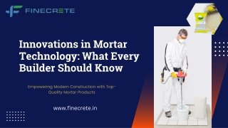 Innovations in Mortar Technology What Every Builder Should Know