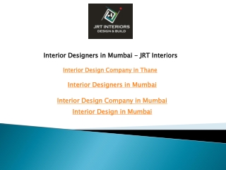 Interior Designers in Mumbai  JRT Interiors