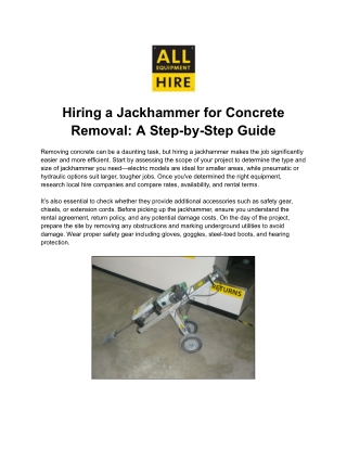 Hiring a Jackhammer for Concrete Removal_ A Step-by-Step Guide