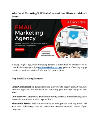 Why Email Marketing Still Works? — And How Bizvertex Makes It Better