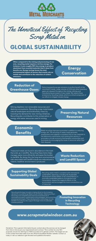 The Unnoticed Effect of Recycling Scrap Metal on Global Sustainability  Info (April)
